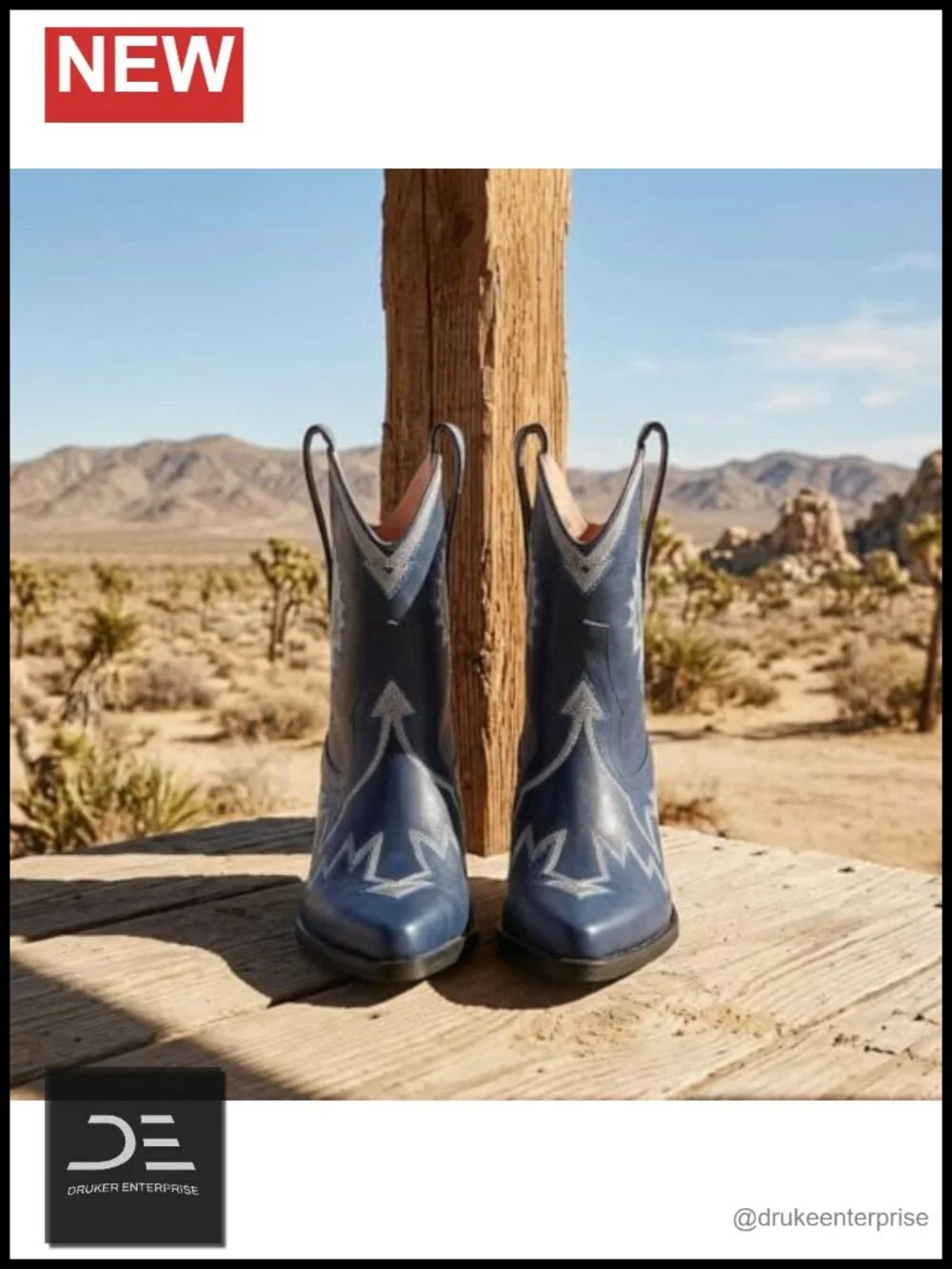 Embroidered Western Ankle Cowboy Boots Chunky Heel PU Leather